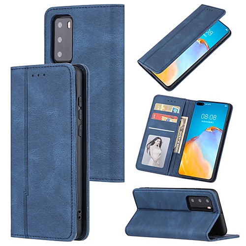 

Phone Case For Huawei Full Body Case P40 P40 Pro P30 P30 Pro P30 Lite P40 lite Wallet Shockproof Dustproof Solid Colored PU Leather