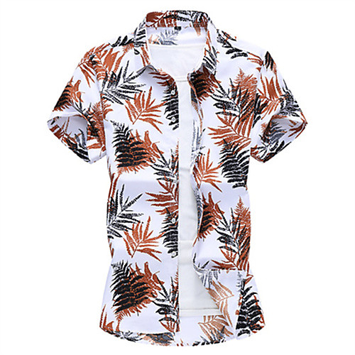 

Men's Shirt Graphic Short Sleeve Daily Tops Casual White