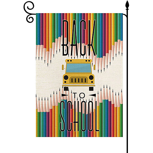 

Welcome Back to School Garden Flag Double Sided Outdoor Holidays Yard Flag Holidays Vertical Flags