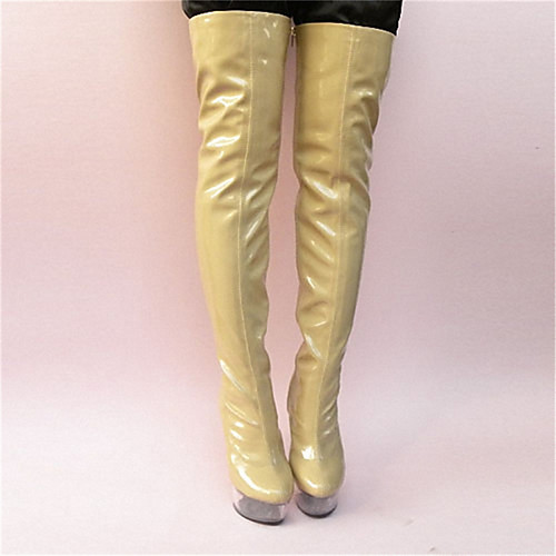 

Women's Boots Sexy Boots Stripper Boots Pumps Round Toe Closed Toe Over The Knee Boots Thigh High Boots Daily Beach PU Solid Colored Clear White