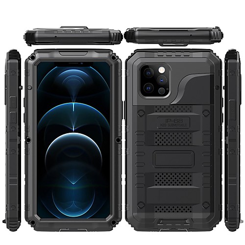 

Rugged Armor Phone Case For iPhone 12 Pro Max iPhone 12 Pro IPhone 12 mini Aluminum Alloy Hybrid 360 Full Body Protective Cover with Built in Tempered Glass