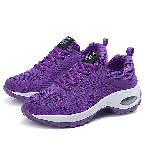 

Women's Trainers Athletic Shoes Flat Heel Round Toe Booties Ankle Boots Daily Work Tissage Volant Solid Colored Purple Red Black