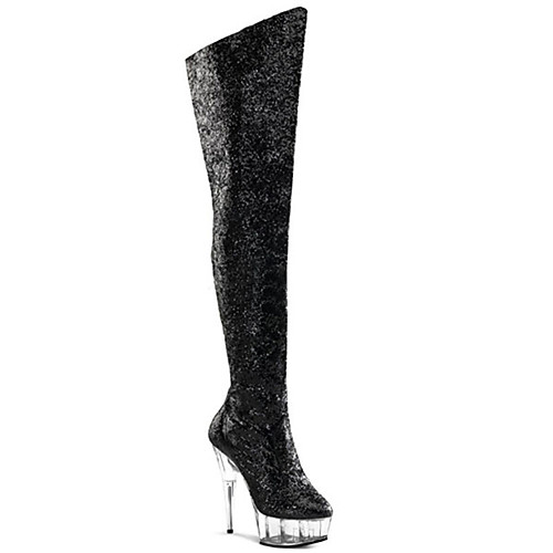 

Women's Boots Sexy Boots Stripper Boots Pumps Round Toe Closed Toe Over The Knee Boots Thigh High Boots Daily Beach PU Solid Colored Purple Yellow Red
