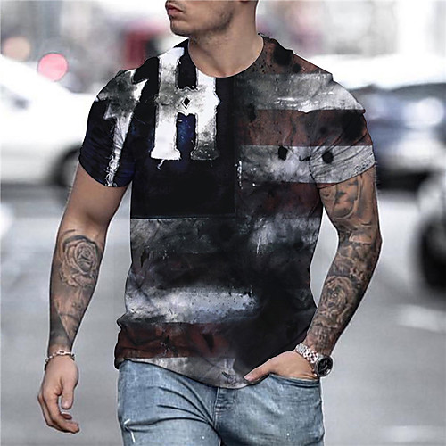

Men's Unisex Tee T shirt Shirt 3D Print Graphic Prints Print Short Sleeve Daily Tops Casual Designer Big and Tall Black