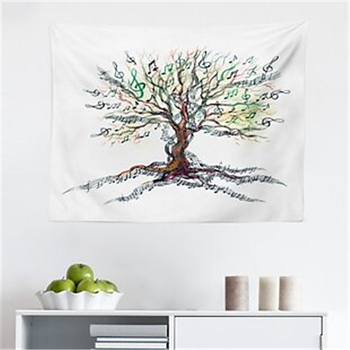 

Floral Music Root Wall Tapestry Art Decor Blanket Curtain Hanging Home Bedroom Living Room Decoration Polyester