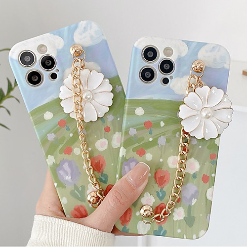 

Phone Case For Apple Back Cover iPhone 12 Pro Max 11 SE 2020 X XR XS Max 8 7 Shockproof Dustproof Geometric Pattern Flower TPU