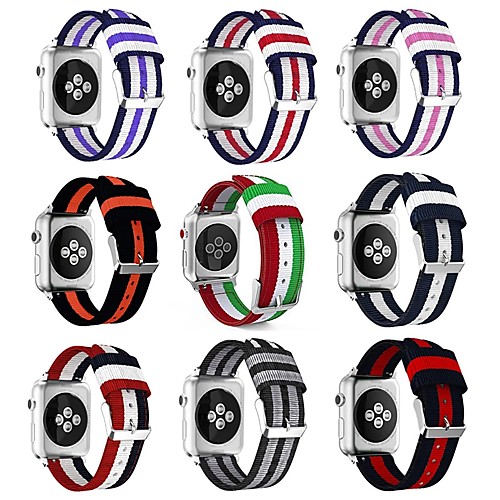 

Nylon Canvas Strap Compatible with Apple watch 44mm 42mm 40mm 38mm Replacement bracelet wristband for iwatch 6 5 4 3 2 1 SE band