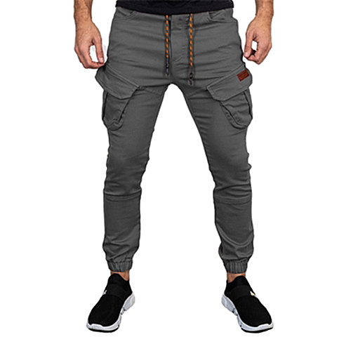 

Men's Casual Casual Daily Pants Tactical Cargo Pants Solid Color Full Length Blue Gray Khaki Black Coffee