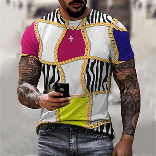 

Men's Tee T shirt Shirt 3D Print Floral Graphic Plus Size Short Sleeve Casual Tops Basic Designer Slim Fit Big and Tall Yellow White Black