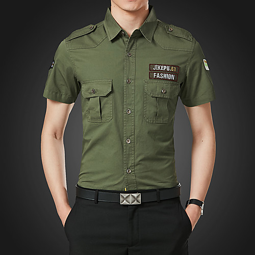 

Men's Shirt non-printing Solid Color Long Sleeve Casual Tops Cotton Simple Blue Army Green Khaki