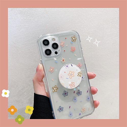 

Phone Case For Apple Back Cover iPhone 12 Pro Max 11 SE 2020 X XR XS Max 8 7 Shockproof Dustproof with Stand Flower TPU