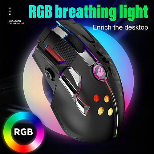 

X6 Wired USB / Wireless 2.4G Gaming Mouse RGB Light 12000 dpi 5 Adjustable DPI Levels 11 Pcs Keys