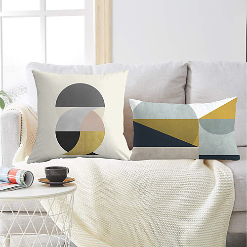 

Geometric Double Side Cushion Cover 2PC Soft Decorative Square Throw Pillow Cover Cushion Case Pillowcase for Bedroom Livingroom Superior Quality Machine Washable Outdoor Cushion for Sofa Couch Bed Chair