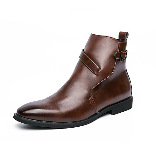 

Men's Unisex Boots Fashion Boots Martin Boots Chelsea Boots Business Casual Classic Daily Outdoor Leather Synthetics Warm Non-slipping Height-increasing Booties / Ankle Boots Black Brown Fall Winter