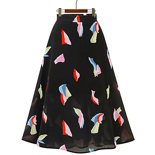 

Women's Holiday Vacation Basic Streetwear Capris Skirts Graphic Tulle Print White Black