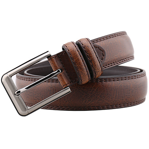 

Men's Waist Belt Work Coffee Black Belt Solid Color / Leather