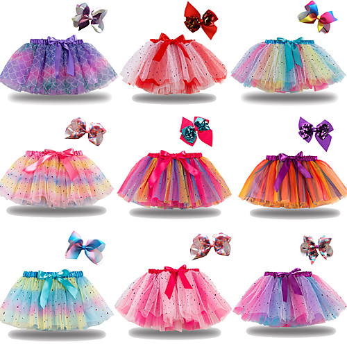 

Princess Unicorn Cosplay Costume Masquerade Flower Girl Dress Girls' Movie Cosplay Vacation Christmas RedYellow Purple Yellow Skirts Headwear Christmas Halloween Children's Day Polyester / Cotton
