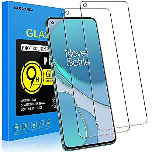 

[2 pack] for oneplus 8t 5g screen protector,9h hardness tempered glass film,with 2.5d edge protection,hd clear [anti-scratch] [bubble free] easy installation