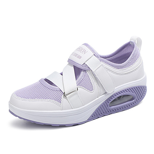 

Women's Sneakers Wedge Heel Round Toe Daily Mesh Solid Colored Purple White Black