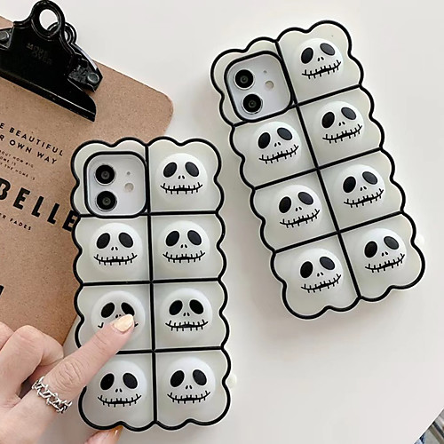 

Halloween Luminous 3D Skeleton Phone Case For iPhone 12 11 Pro XS Max X XR SE 2020 7 8 Plus Cute Funny Relive Stress Pop Fidget Toys Back Cover