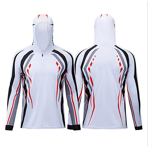 

CAWANFLY Men's Hoodie Jacket Fishing Jacket Outdoor Long Sleeve UPF50 UV Protection Quick Dry Waterproof Zipper Lightweight Jacket Top Autumn / Fall Spring Summer Athleisure Fishing Camping & Hiking