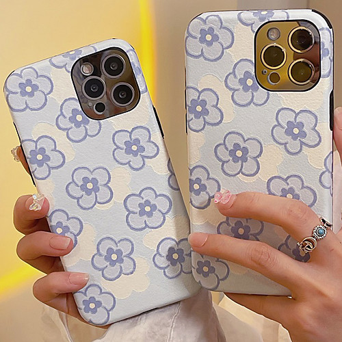 

Phone Case For Apple Back Cover iPhone 12 Pro Max 11 SE 2020 X XR XS Max 8 7 Shockproof Dustproof Geometric Pattern Flower TPU