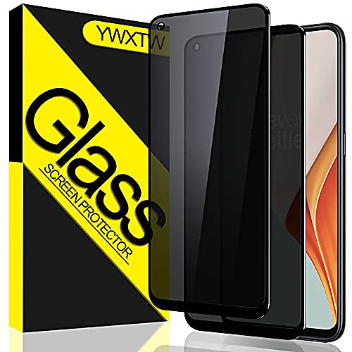 

[2 pack] oneplus nord n100 privacy screen protector, tempered glass anti-spy black screen protector for oneplus nord n100, anti-peek 9h hardness anti-scratch easy install bubble free - black