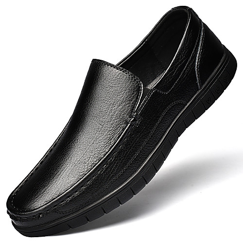 

Men's Loafers & Slip-Ons British Style Plaid Shoes Comfort Shoes Casual British Daily Leather Non-slipping Wear Proof Black Brown Fall Spring
