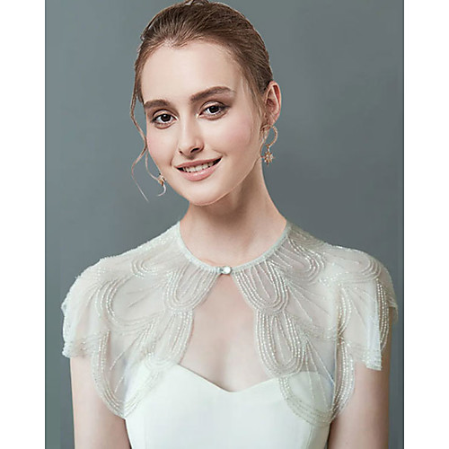 

Sleeveless Elegant Lace Wedding Party Women's Wrap With Solid