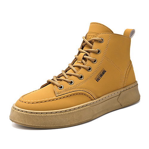 

Men's Boots Business Vintage Classic Daily PU Breathable Mid-Calf Boots Army Green Khaki Black Fall