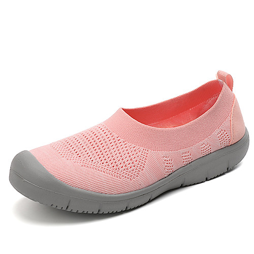 

Women's Sneakers Flat Heel Round Toe Booties Ankle Boots Daily Work Tissage Volant Solid Colored Pink Light Grey Black