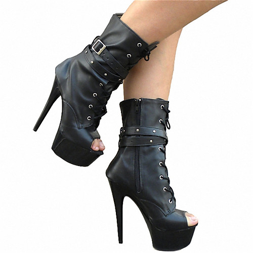 

Women's Boots Stripper Boots Summer Boots Platform Pumps Round Toe Closed Toe Booties Ankle Boots Daily Beach PU Solid Colored Black / Over The Knee Boots