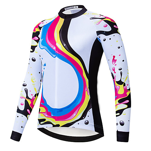 

21Grams Women's Long Sleeve Cycling Jersey Spandex White Rainbow Bike Top Mountain Bike MTB Road Bike Cycling Quick Dry Moisture Wicking Sports Clothing Apparel / Stretchy / Athleisure