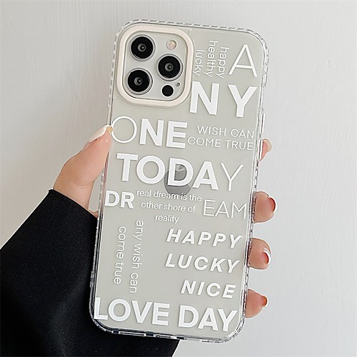 

Phone Case For Apple Back Cover iPhone 12 Pro Max 11 SE 2020 X XR XS Max 8 7 Shockproof Dustproof Word / Phrase TPU