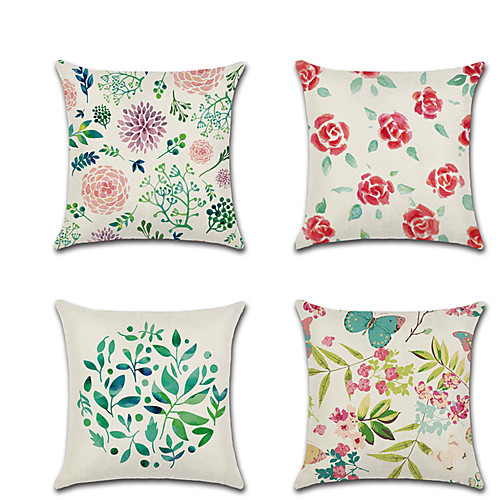 

Floral Botanical Double Side Cushion Cover 1PC Soft Decorative Square Throw Pillow Cover Cushion Case Pillowcase for Bedroom Livingroom Superior Quality Machine Washable Outdoor Cushion for Sofa Couch Bed Chair