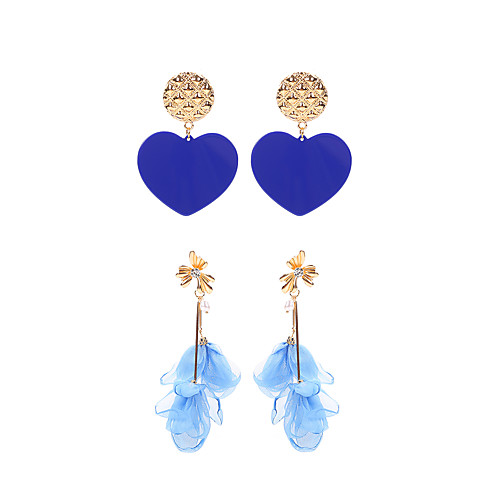 

lureme 2 Pairs Bule Color Collection Statement Vintage Dangle Earrings for Women (er006312-1)