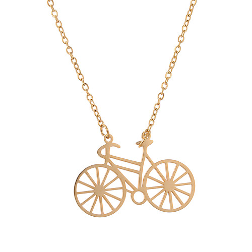

lureme Dainty Stainless Steel Waterdrop Pendant Necklace Hourglass Bicycle Dancing Gir