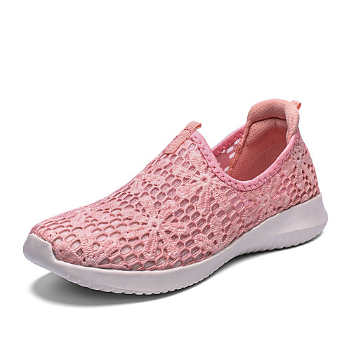 

Women's Sneakers Flat Heel Round Toe Daily Mesh Floral Solid Colored Pink Gray White