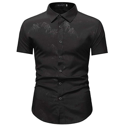 

Men's Shirt Solid Colored Short Sleeve Casual Tops Casual Black Red