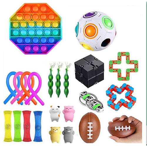 

Squishy Toy Sensory Fidget Toy Stress Reliever 23 pcs Mini Creative Stress and Anxiety Relief Decompression Toys Slow Rising Plastic & Metal For Kid's Adults' Men and Women Boys and Girls Gift