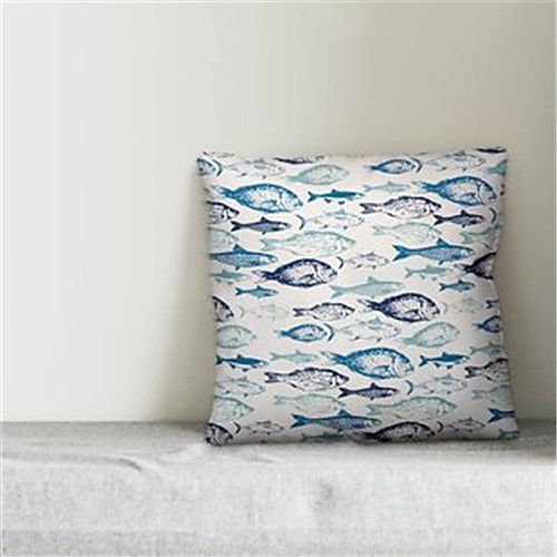 

Fish Double Side Cushion Cover 1PC Soft Decorative Square Throw Pillow Cover Cushion Case Pillowcase for Bedroom Livingroom Superior Quality Machine Washable Outdoor Cushion for Sofa Couch Bed Chair