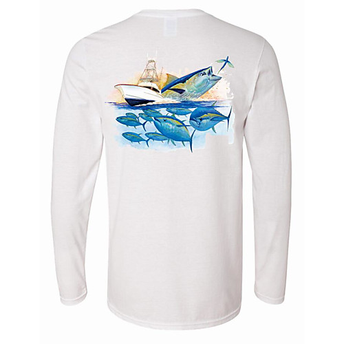 

CAWANFLY Men's Fishing Shirt Outdoor Long Sleeve UPF50 UV Protection Quick Dry Lightweight Breathable Top Autumn / Fall Spring Summer Athleisure Fishing Camping & Hiking White / Micro-elastic