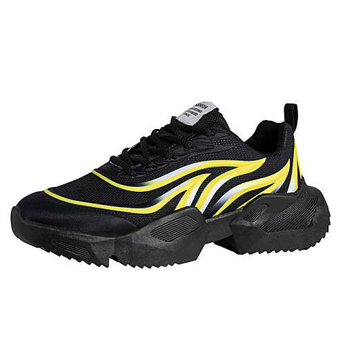 

Men's Trainers Athletic Shoes Sporty Daily Running Shoes Mesh Black / Red Black / Yellow Black / Blue Spring Summer