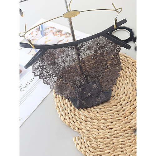 

Women's Lace Brief Micro-elastic Low Waist 1 PC Blue One-Size