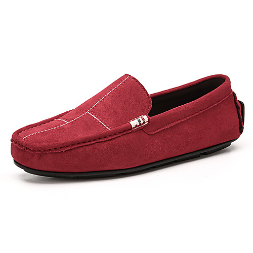 

Men's Loafers & Slip-Ons Comfort Loafers Driving Shoes Light Soles Casual Daily PU Non-slipping Wear Proof Red Gray Khaki Fall Spring