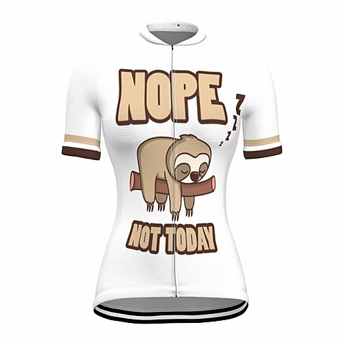 

21Grams Women's Short Sleeve Cycling Jersey Summer Spandex White Sloth Animal Bike Top Mountain Bike MTB Road Bike Cycling Quick Dry Moisture Wicking Sports Clothing Apparel / Stretchy / Athleisure