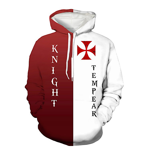 

Men's Pullover Hoodie Sweatshirt Graphic Hooded Daily Weekend 3D Print Basic Casual Hoodies Sweatshirts Red