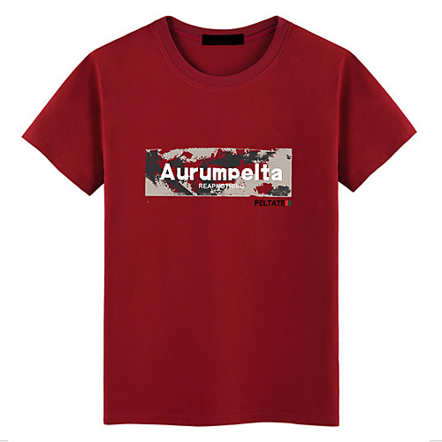 

Women's Painting T shirt Graphic Text Print Round Neck Basic Tops 100% Cotton Wine Gray White