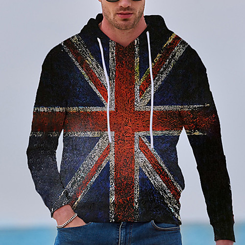 

Men's Unisex Hoodie Graphic Prints Flag Print Daily Sports 3D Print 3D Print Casual Hoodies Sweatshirts Blue