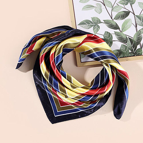 

Women's Square Scarf Traveling Tri-Tone Scarf Color Block / Fall / Polyester